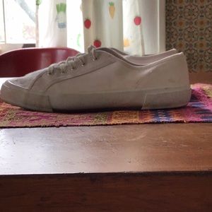 White canvas sneakers